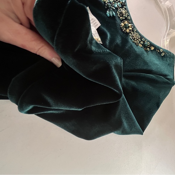 NWT Alex Evenings size 12 green velvet dress - Picture 5 of 15